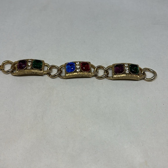 Large octagon rhinestone bracelet - Picture 3 of 13